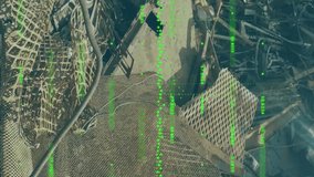 Animation of financial data processing over landfill site. Global ecology, finances and digital interface concept digitally generated video. - Powered by Shutterstock - Get 15% off with code: PIKWIZARD15