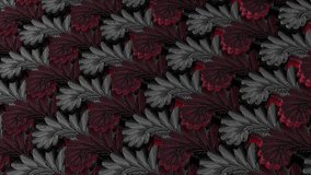 Seamless botanical AI animation, black and red floral leaves pattern loop, abstract foliage background. motion video. good for designers - Powered by Shutterstock - Get 15% off with code: PIKWIZARD15