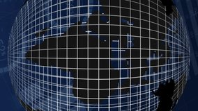 Animation of financial data processing and globe over electricity pylons. Global business, finances and digital interface concept digitally generated video. - Powered by Shutterstock - Get 15% off with code: PIKWIZARD15