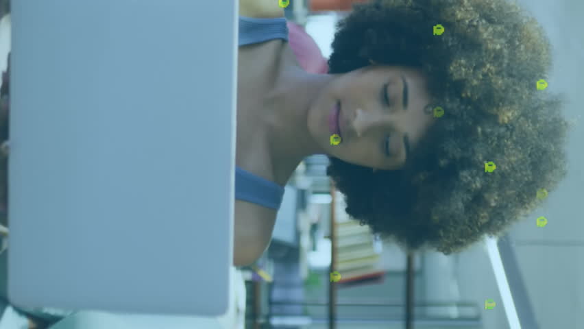 Animation of binary coding data processing over diverse businesswomen working in office. Global business, finances, computing and data processing concept digitally generated video. - Powered by Shutterstock - Get 15% off with code: PIKWIZARD15