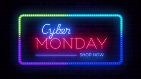 Cyber Monday Neon Sale Sign, Retro Neon Cyber Monday Discount Banner - Powered by Shutterstock - Get 15% off with code: PIKWIZARD15