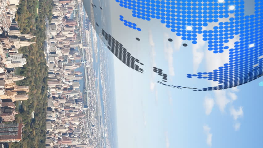 Animation of digital brain, moving clocks and globe over cityscape. global business, data processing and digital interface concept digitally generated video. - Powered by Shutterstock - Get 15% off with code: PIKWIZARD15