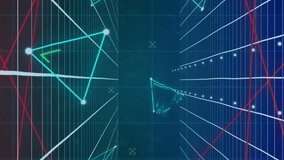 Animation of digital icons and plexus networks over grid network on blue background. Global networking and business technology concept - Powered by Shutterstock - Get 15% off with code: PIKWIZARD15