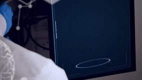 Animation of scientific data processing over caucasian female scientist in laboratory. Global science, connections, computing and data processing concept digitally generated video. - Powered by Shutterstock - Get 15% off with code: PIKWIZARD15