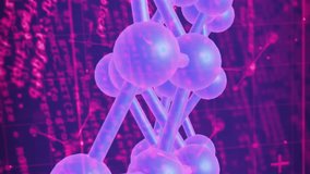 Animation of network of connections with molecules over data processing on black background. Global science, computing and digital interface concept digitally generated video. - Powered by Shutterstock - Get 15% off with code: PIKWIZARD15