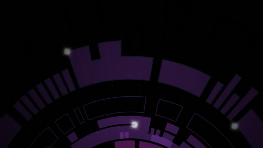 Line graph with data points over abstract purple and black circular animation. Analytics, statistics, visualization, chart, trends, infographic