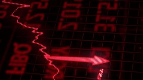 Financial data processing animation over red stock market graph and icons. Finance, analytics, economy, investment, trading, analysis - Powered by Shutterstock - Get 15% off with code: PIKWIZARD15