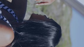 Social media notifications animation over people driving in car. Technology, travel, communication, connection, smartphone, interaction - Powered by Shutterstock - Get 15% off with code: PIKWIZARD15