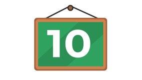 Countdown timer progress icon for an educational movie or a back to school intro film in cartoon animation. Time limit sequence sign. Animated digital number indicator score element concept. Alpha - Powered by Shutterstock - Get 15% off with code: PIKWIZARD15