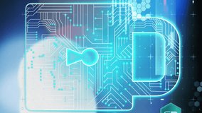 Digital lock and cybersecurity icons with data analysis complete animation. data protection, technology, encryption, privacy, secure, network - Powered by Shutterstock - Get 15% off with code: PIKWIZARD15