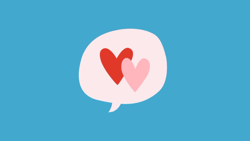 Be my Valentine animation on blue background.