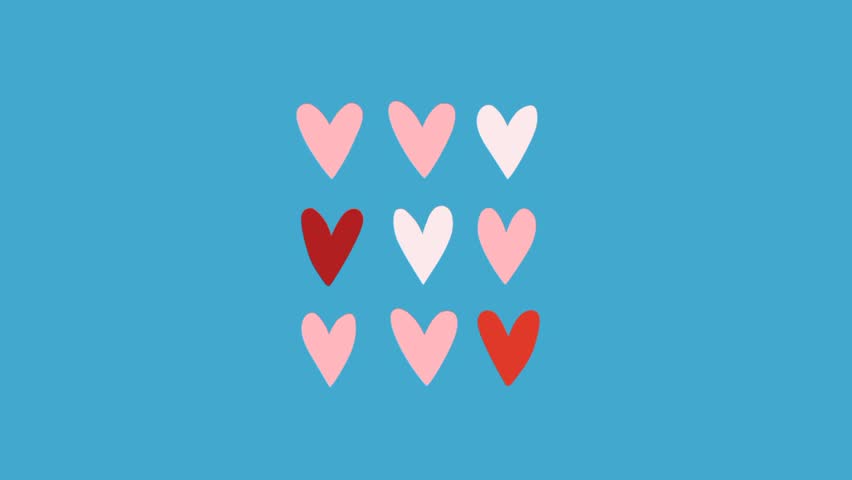 Be my Valentine animation on blue background.