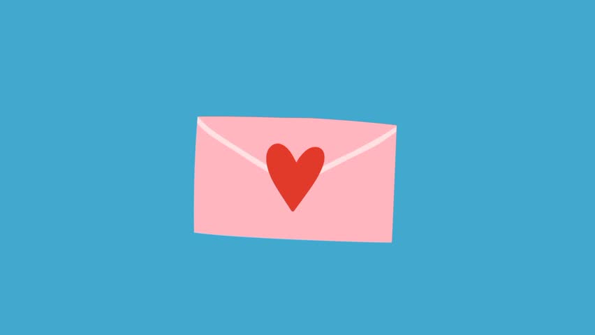 Be my Valentine animation on blue background.