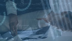 Animation of data processing over caucasian businesswoman using tablet. global business and digital interface concept digitally generated video. - Powered by Shutterstock - Get 15% off with code: PIKWIZARD15