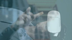 Animation of cyber attack warning with caucasian man using vr headset over cityscape. Global technology, online security and digital interface concept digitally generated video. - Powered by Shutterstock - Get 15% off with code: PIKWIZARD15