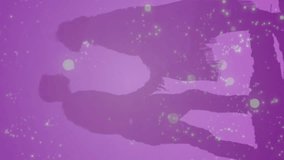 Animation of glowing spots over diverse couple kissing. Lifestyle and free time concept digitally generated video. - Powered by Shutterstock - Get 15% off with code: PIKWIZARD15