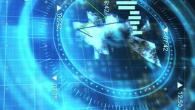 Animation of financial data processing over scope scanning with yen symbol on black background. Global finances, computing and digital interface concept digitally generated video. - Powered by Shutterstock - Get 15% off with code: PIKWIZARD15