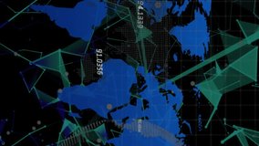 The video depicts the global data processing, graphs and digital interface concept digitally generated video. Animation of network of connections over world map. - Powered by Shutterstock - Get 15% off with code: PIKWIZARD15