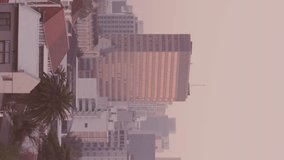 Animation of notification and changing numbers over modern buildings in city against clear sky. Digital composite, multiple exposure, social media, growth, business, architecture and technology. - Powered by Shutterstock - Get 15% off with code: PIKWIZARD15