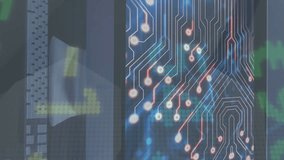 Animation of stock market data processing over microprocessor connections on computer screen. Global economy and business technology concept - Powered by Shutterstock - Get 15% off with code: PIKWIZARD15