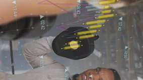 Boxing training with financial data analysis animation over athlete in gym. fitness, workout, exercise, technology, sports, graphics - Powered by Shutterstock - Get 15% off with code: PIKWIZARD15