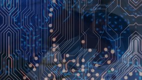 Working with technology, people in school using devices with circuit board animation. innovation, education, digital, students, electronics - Powered by Shutterstock - Get 15% off with code: PIKWIZARD15