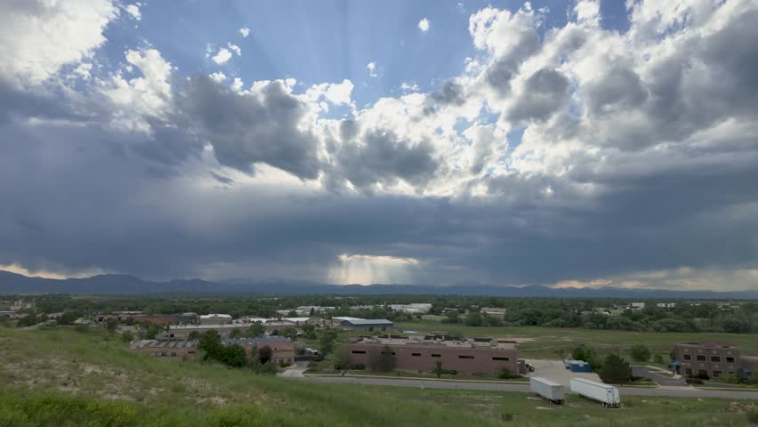 Dark stormy clouds and Boulder, CO landscape, scenic landscape