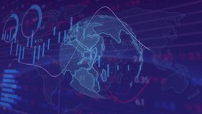 On start holographic globe rotating bars rising and line graph sweeping to visualize global trends. Futuristic, digital, data visualization, virtual interface, analytics, technology, global - Powered by Shutterstock - Get 15% off with code: PIKWIZARD15