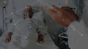 Senior physician tapping tablet and displaying glowing data grid over medical monitoring to analyze. Medical, healthcare, telemedicine, digital, data, professional, technology - Powered by Shutterstock - Get 15% off with code: PIKWIZARD15