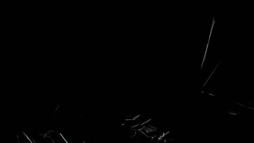 This stock motion graphics videos of realistic panes of glass shattering on transparent alpha channel backgrounds.