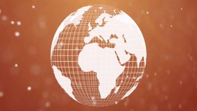 On start, white wireframe globe rotating to reveal continents, pulsing lines showing connectivity. Global network, data visualization, digital interface, technology, futuristic, abstract, minimalism - Powered by Shutterstock - Get 15% off with code: PIKWIZARD15