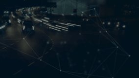 Network fading in over city streaming light trails expanding nodes pulsing lines showing data flow. Metropolis, connectivity, technology, cyber, digital, illumination, futuristic - Powered by Shutterstock - Get 15% off with code: PIKWIZARD15