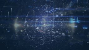 Faint 3D network sphere pulsing growing rings rotating and streaming data for urban connectivity. Technology, innovation, futuristic, data, cyber, digital, abstract - Powered by Shutterstock - Get 15% off with code: PIKWIZARD15