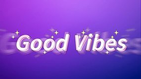 Good Vibes Text effects  Clip, Good vibes animated video, White Magic text effects Purple Background - Powered by Shutterstock - Get 15% off with code: PIKWIZARD15