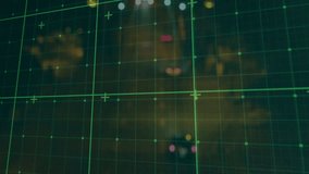 Green grid overlay locking onto red tail lights and tracking vehicle moving down road for targeting. Futuristic, cybersecurity, digital interface, navigation, technology, urban, nightscape - Powered by Shutterstock - Get 15% off with code: PIKWIZARD15