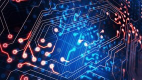 Upon neon nodes pulsing on boards, pink START text emerging triangles drawing for dynamic countdown. Futuristic, technological, digital, vibrant, abstract, animation, innovation - Powered by Shutterstock - Get 15% off with code: PIKWIZARD15