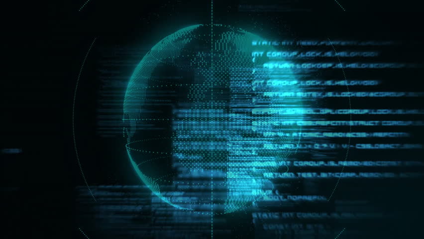 Faint digital Earth globe appearing scanning bars glitching code globe reappearing visualizing data. Hologram, technology, digital, cybersecurity, futuristic, data visualization, network