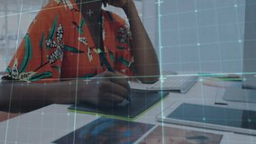 Designer placing stylus on tablet activating grid overlay, sketching and comparing pastel swatches. Digital art, creative workspace, design process, color palette, modern studio, graphic creation, - Powered by Shutterstock - Get 15% off with code: PIKWIZARD15