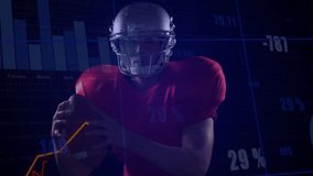 Male athlete adjusting grip and initiating throwing motion against data charts for sports analytics. Athlete, data visualization, sports analytics, motion, competition, innovation, performance - Powered by Shutterstock - Get 15% off with code: PIKWIZARD15