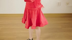 charming 5-year-old blonde girl, young dancer in vibrant red dress performs Latin dance steps, showing talent energy, rhythm, confidence, self-expression, and early dedication to art, dance lessons - Powered by Shutterstock - Get 15% off with code: PIKWIZARD15