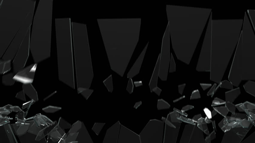 This stock motion graphics videos of realistic panes of glass shattering on transparent alpha channel backgrounds.