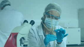 Agriculture researcher lifting wheat stalk into view, map expanding with nodes and inspecting grain. Science, innovation, technology, analysis, discovery, biotechnology, precision - Powered by Shutterstock - Get 15% off with code: PIKWIZARD15