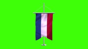 Netherlands flag is waving in the wind. Realistic pole flag of Netherlands on a green screen. Slow motion perfect loop, 4k video, 3d render, national event, independence day, fabric texture, HD video. - Powered by Shutterstock - Get 15% off with code: PIKWIZARD15