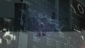 System initiating holographic world map in tech hub, animating streamlines, pulsing readouts. Futuristic, data visualization, digital, immersive, innovation, technology, connectivity - Powered by Shutterstock - Get 15% off with code: PIKWIZARD15