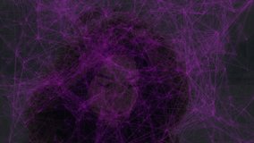 Woman revealing face through thinning purple network overlay, unlocking phone and sending messages. Technology, communication, winterfashion, urban, digital, profession, connectivity - Powered by Shutterstock - Get 15% off with code: PIKWIZARD15