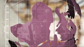 Animation of financial data processing over globe and warehouse. Global shipping, finance, business, connections, computing and data processing concept digitally generated video. - Powered by Shutterstock - Get 15% off with code: PIKWIZARD15