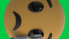 Animation sad crying emoji icon on green screen background with confetti. global social media, connections, digital interface, technology and networking concept digitally generated video. - Powered by Shutterstock - Get 15% off with code: PIKWIZARD15