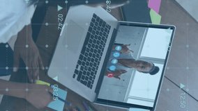 Animation of data processing over woman having video call with schoolgirl. Global education and digital interface concept, digitally generated video. - Powered by Shutterstock - Get 15% off with code: PIKWIZARD15