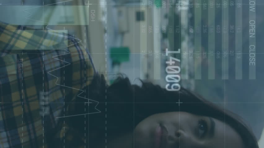 Animation of data processing over woman using smartphone. Global cyber security, computing, digital interface and data processing concept digitally generated video. - Powered by Shutterstock - Get 15% off with code: PIKWIZARD15