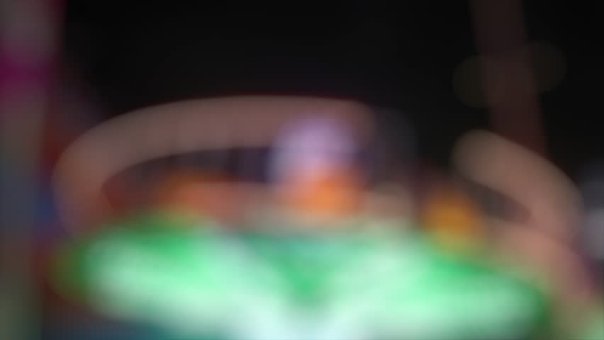 4K Defocused Carousel Children’s Ride at Amusement Park 